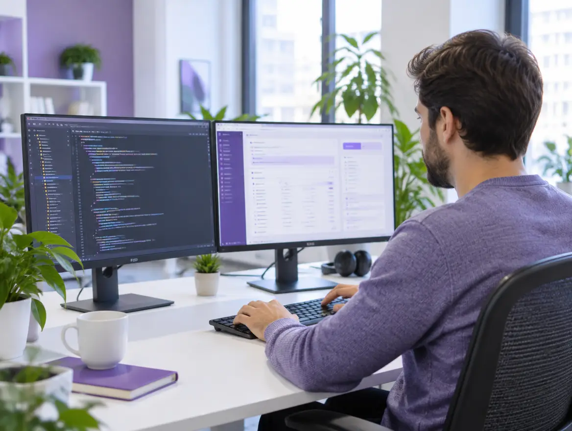 Developer building a business software extension