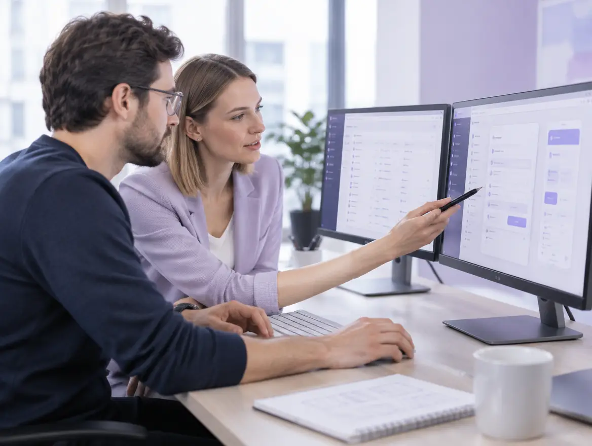Developer and analyst tailoring business application screens