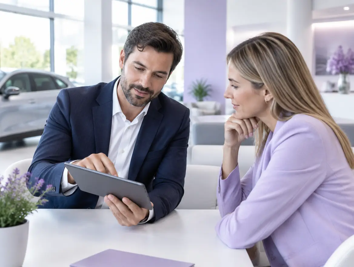 Sales manager reviewing a quotation with a client
