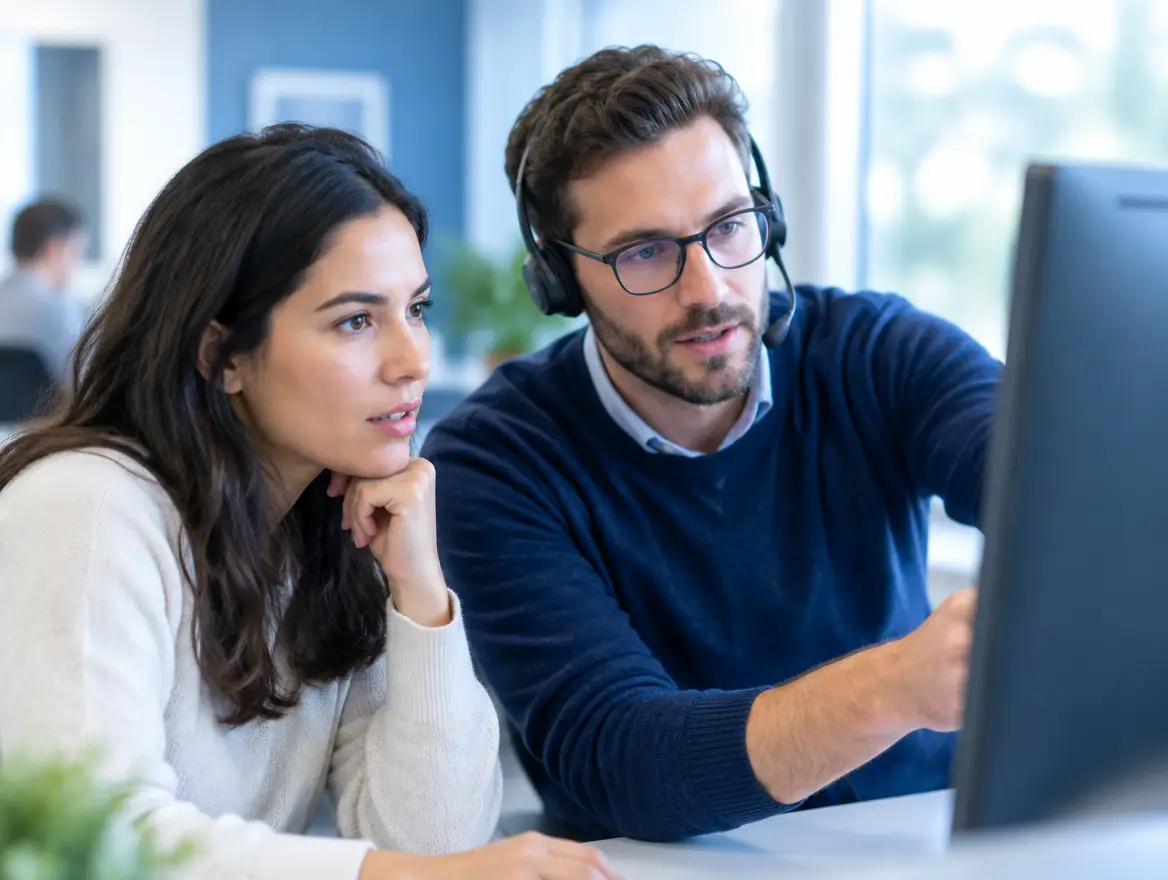 Support specialist helping a user resolve a data question after go-live
