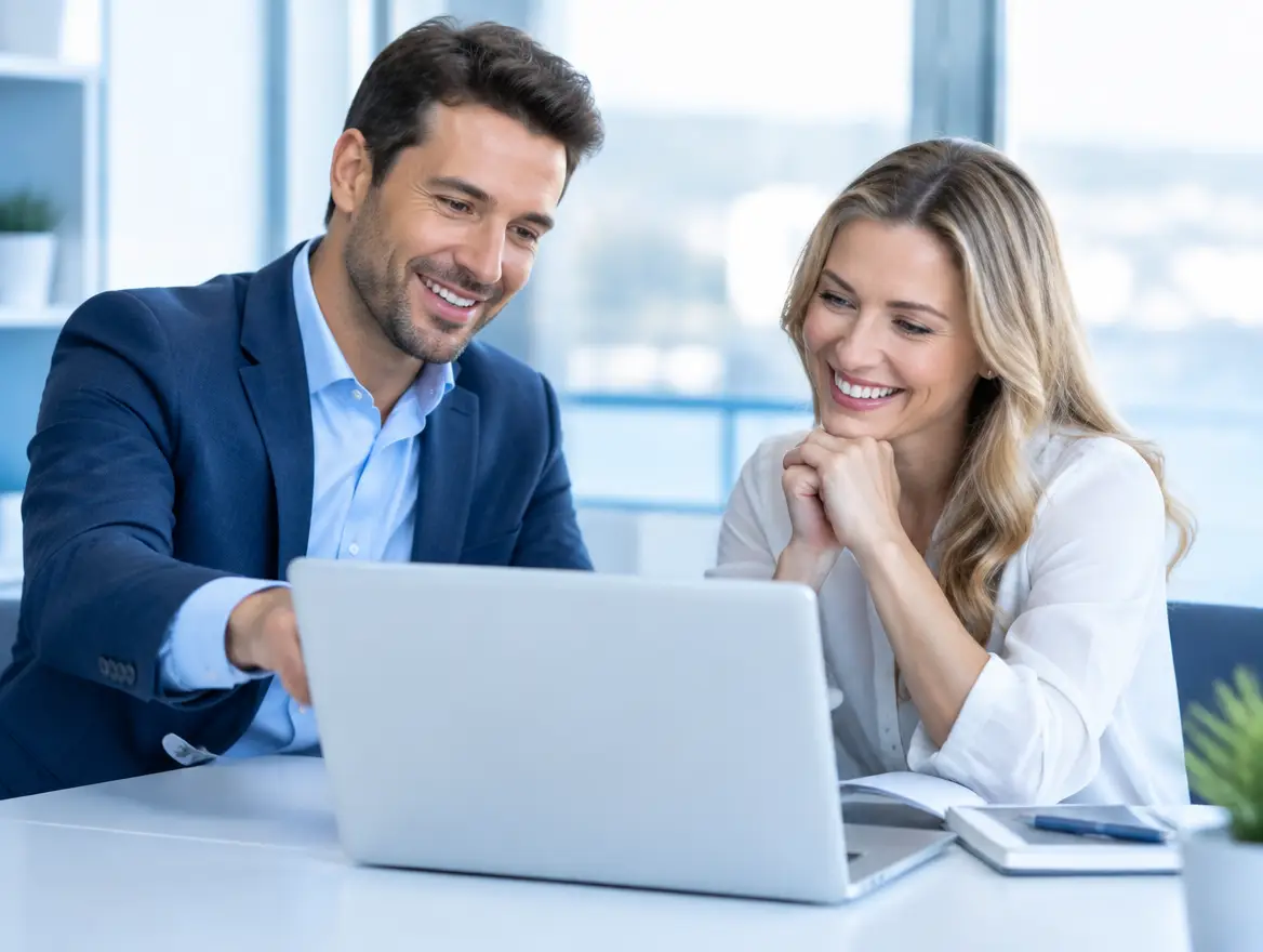 Consultant showing a client that a standard setting already solves their need
