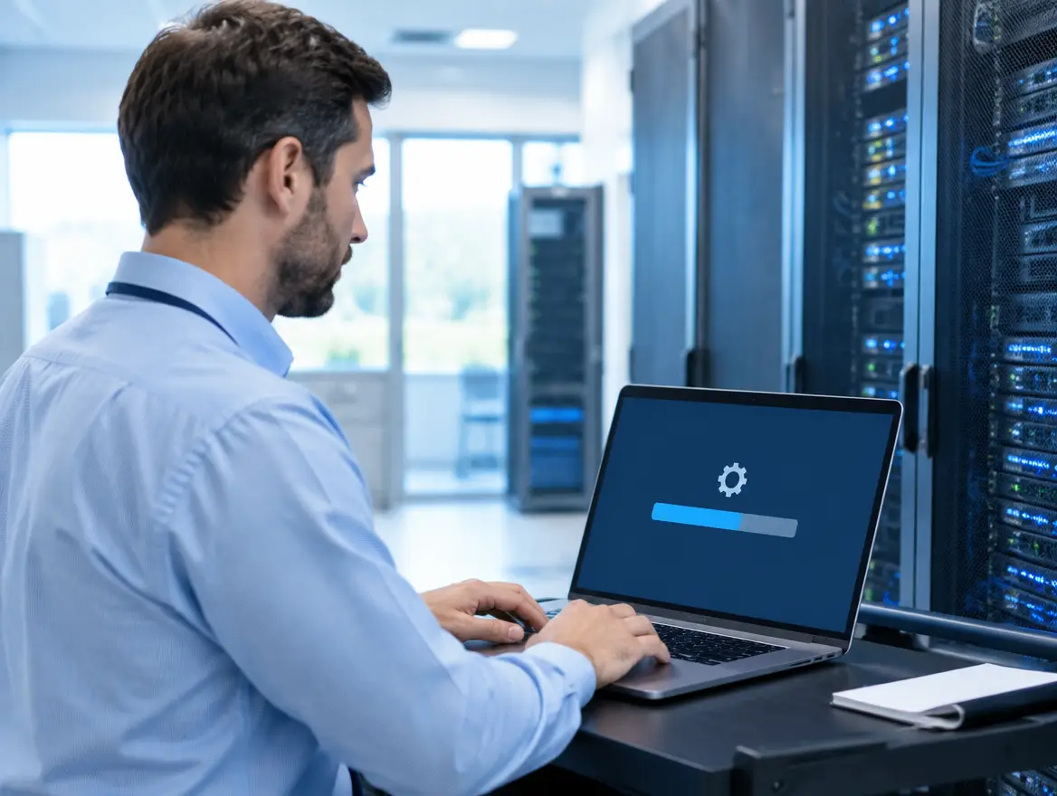 IT administrator preparing a software upgrade