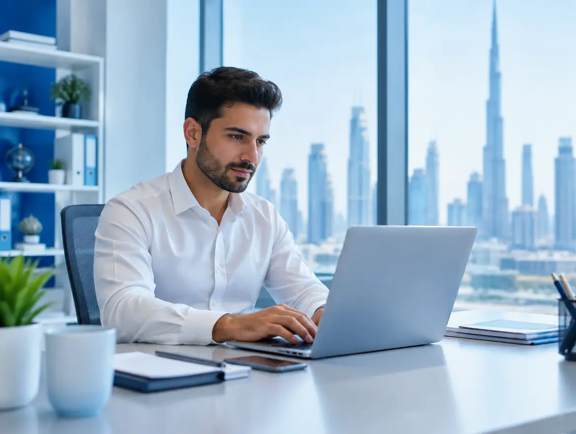 Small business owner running finance